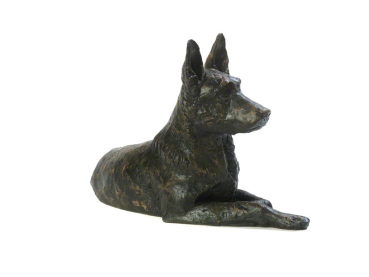 Preview: Kunstharzurne Schäferhund-Skulptur, 2,5 Liter Preview: Tierurne Schäferhund Seitenansicht