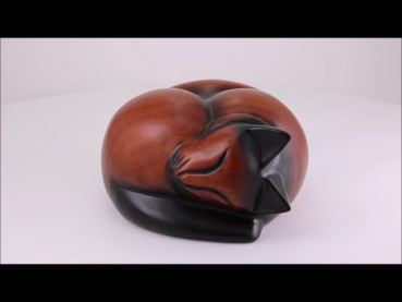 Preview: Katzenurne Holz, 0,3 Liter, versch. Farben Preview: Produktvideo Katzenurne Holz braun/schwarz