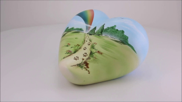 Preview: Künstler-Tierurne Herz Regenbogenweg, Keramik, versch. Größen Preview: Produktvideo Künstler-Tierurne Herz Regenbogenweg, Keramik, 0,7 Liter